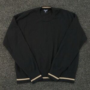 Splendid Sweater Womens L Black Crew Neck Long Sleeve Tight-Knit Pullover